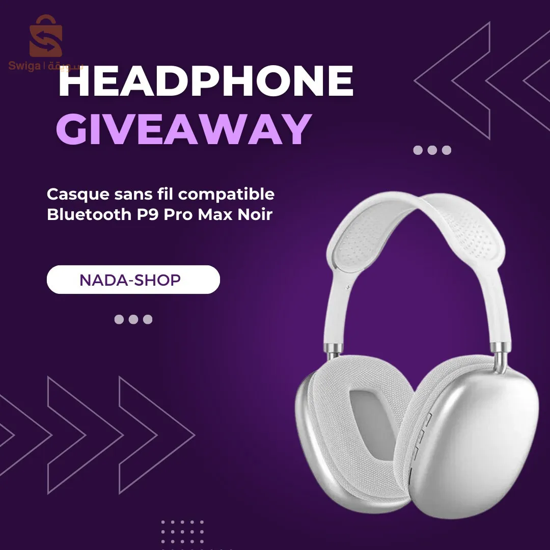 Casque sans fil compatible Bluetooth P9 Pro Max Silver سماعات بلوتوث- لاسلكية