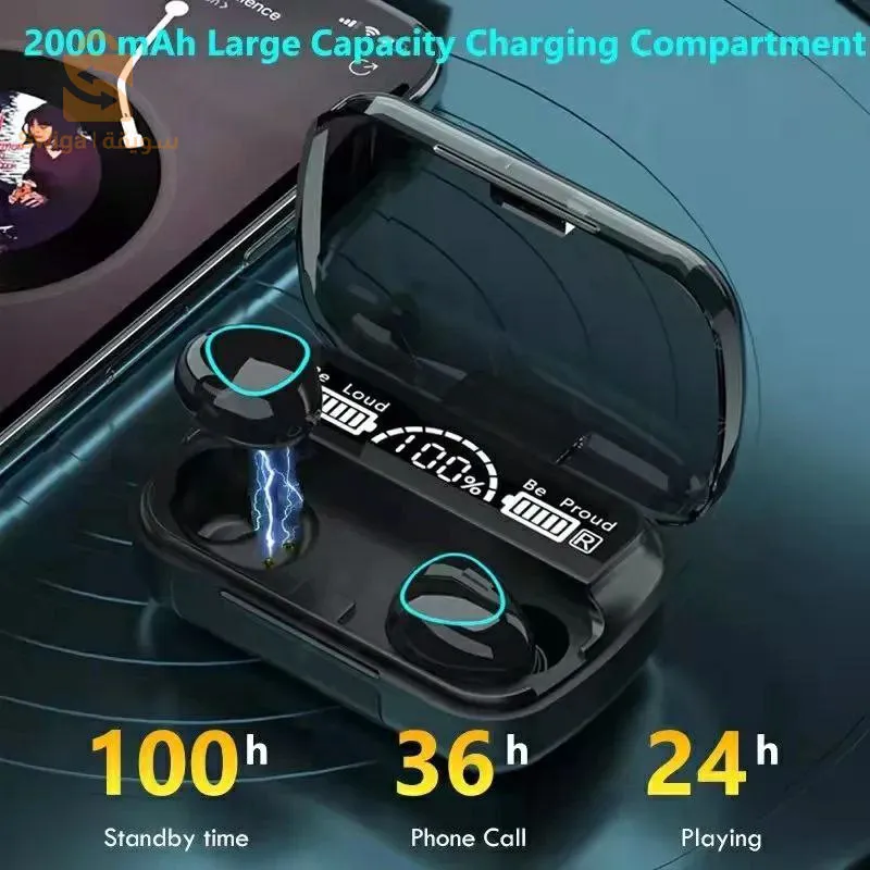 Wireless Bluetooth earphones with display