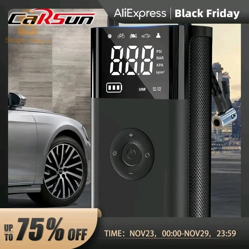 Mini Pompe à Air Électrique Autopropulsée pour Voiture, Appareil de Chargement sans Fil à Affichage Numérique, 1 Ensemble