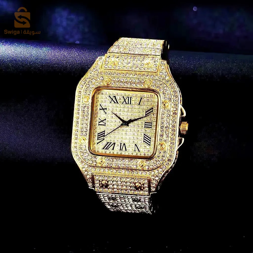 ساعة و سوار من الألماس مرفقة بعلبتها