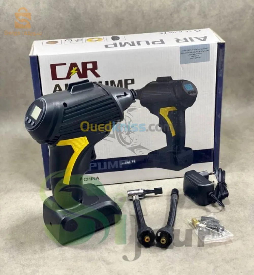 "Compresseur automatique en forme de pistolet avec batterie rechargeable et écran numérique"