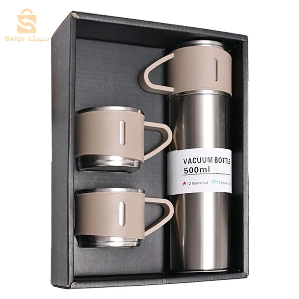 Ensemble Thermos avec 3 tasses thermique 500ml en acier inoxydabl