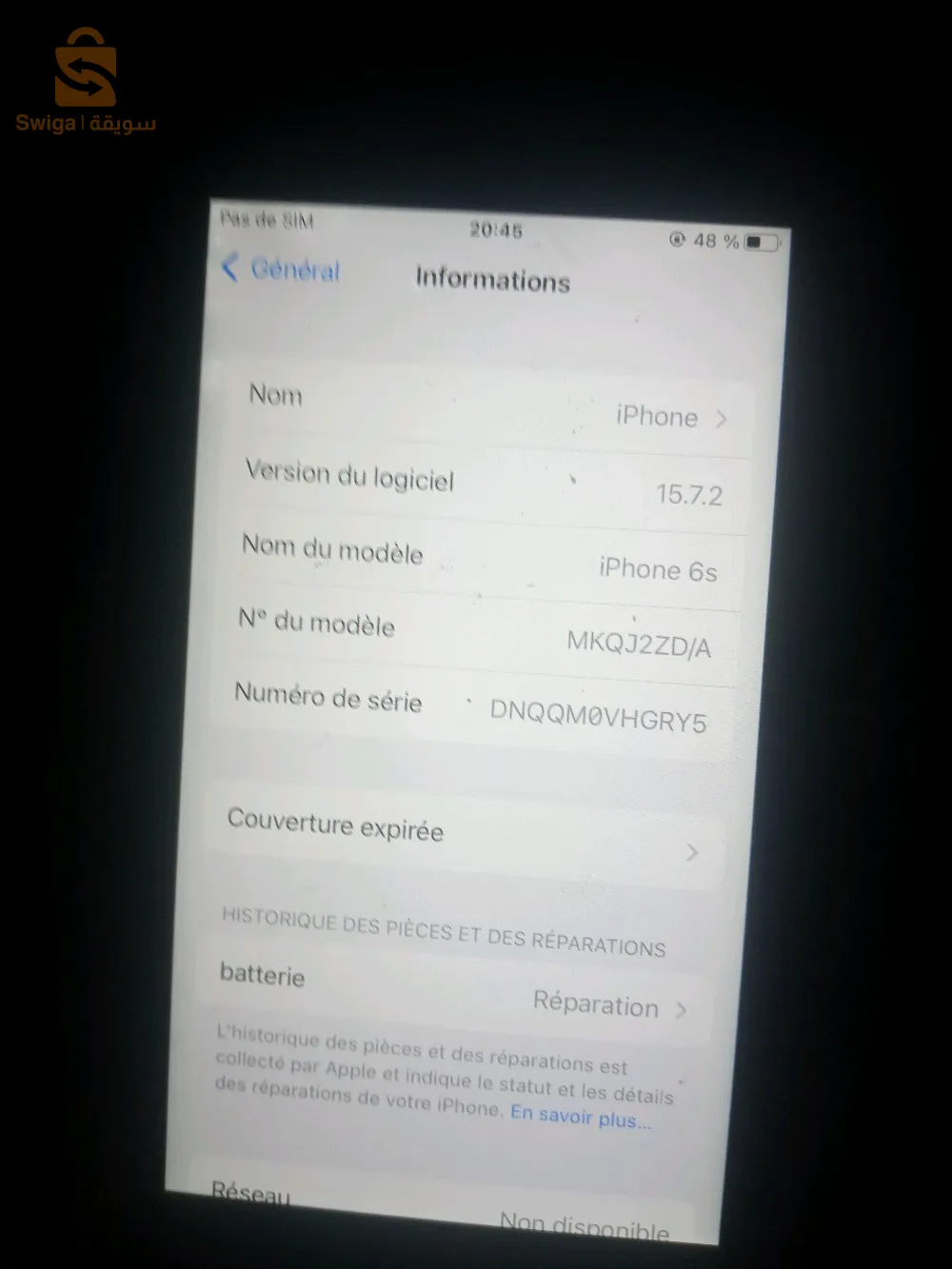 iPhone 6s 16gb tres bonne etat