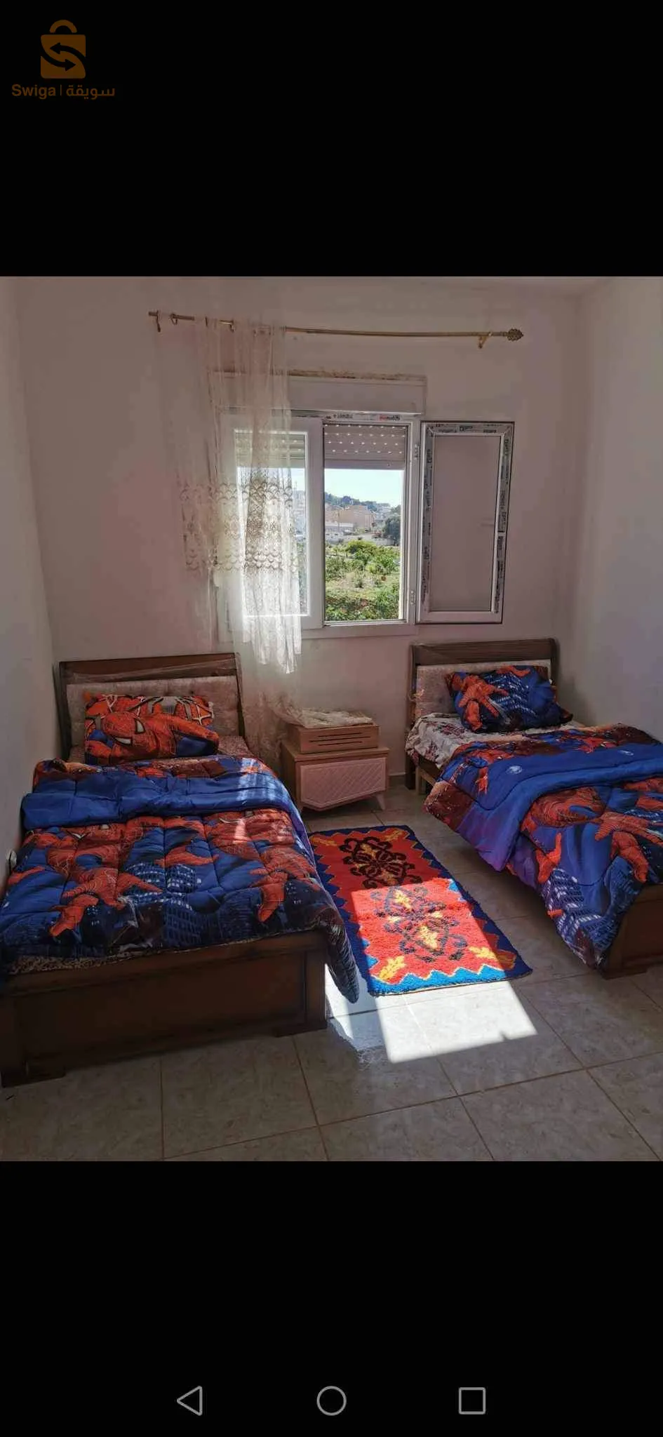 شقة مجهزة بكل الضروريات 
 للعائلات فقط( تافزة ) تيبازة فيل
الكراء بالليلة :لقضاء عطلة نهاية الأسبوع...شهر العسل ...أمور مستعجلة...الخ .الحجز في الخاص
متوفرة ابتداء 0660838823