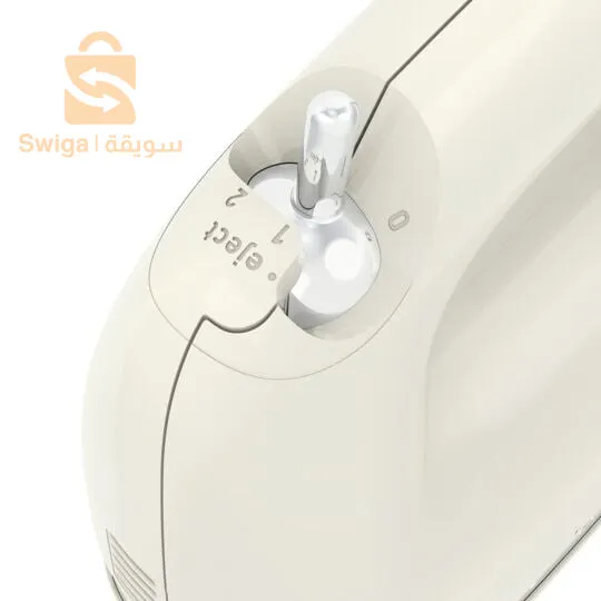 Batteur Electrique Soleil 2 Vitesses + 2 Jeux de Fouets, Ivoire HM211A11 MOULINEX