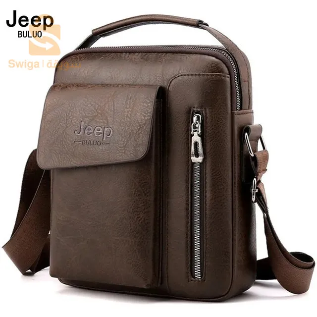 Sacoche en cuir imperméable multi-poches grande capacité V6