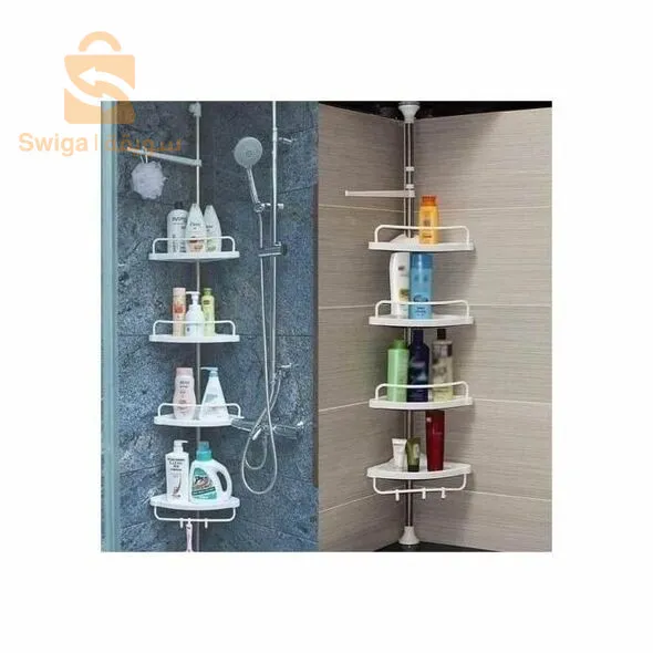 Étagère Réglable Télescopique Pour Coin de Salle de Bain