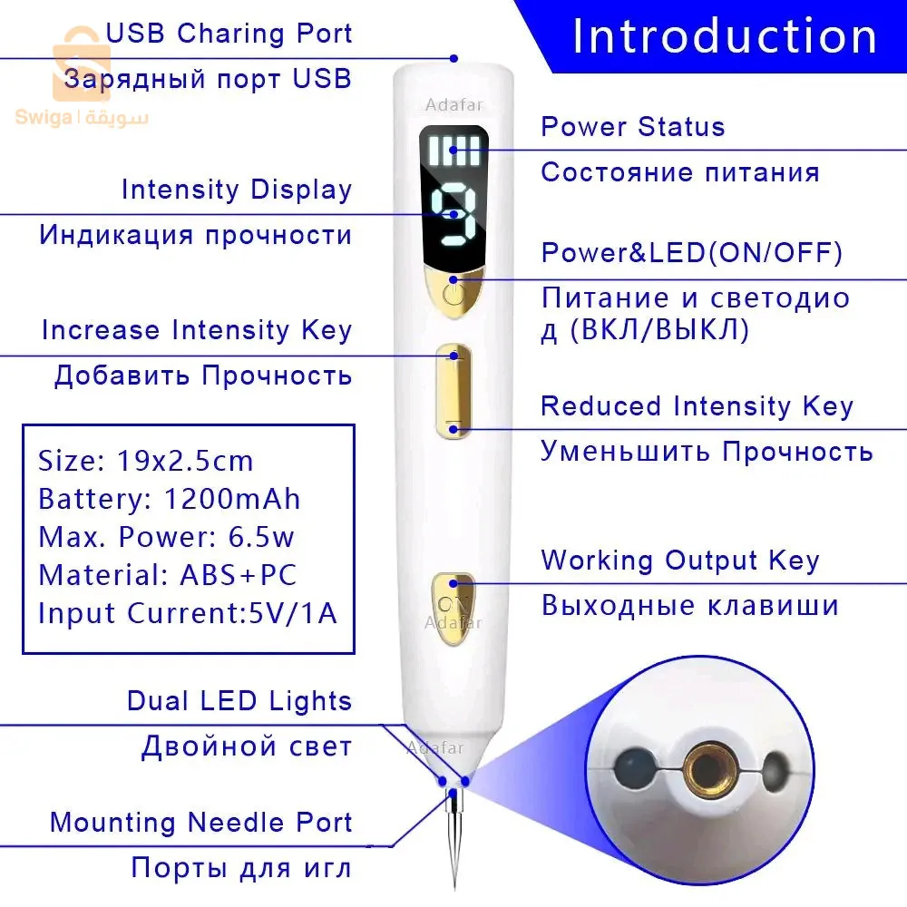 Stylo d'élimination des taupes au laser plasma pour enlever les taches de rousseur de la peau du maïs et les verrues électrique Dark Tag Nevus Pimple Spot Tattoo Traitement anti-rides