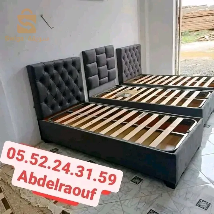 fabrication de lit capitonnée coffre