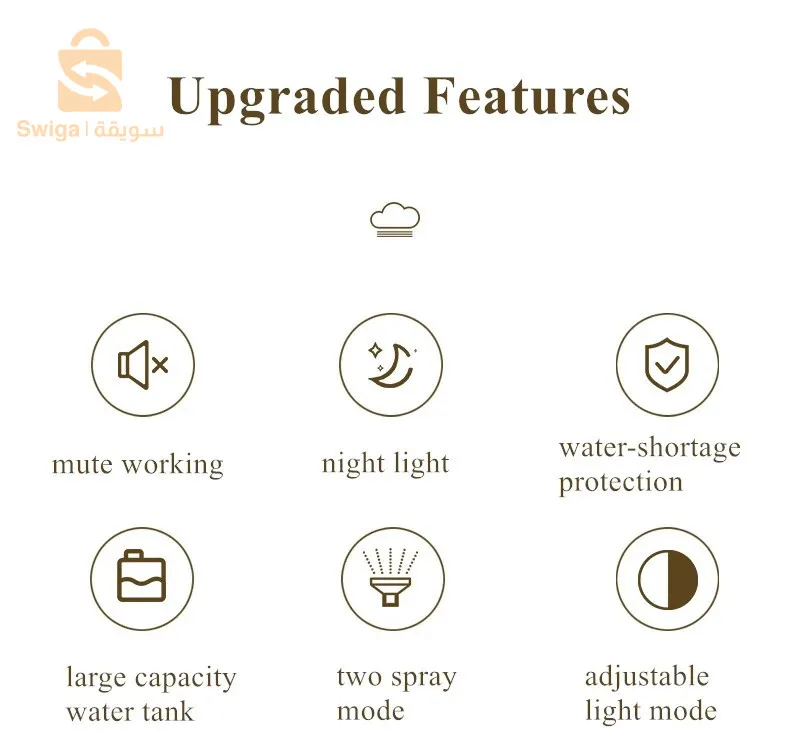 Lampe en cristal avec humidificateur d’air, diffuseur d’arôme, USB 900ml