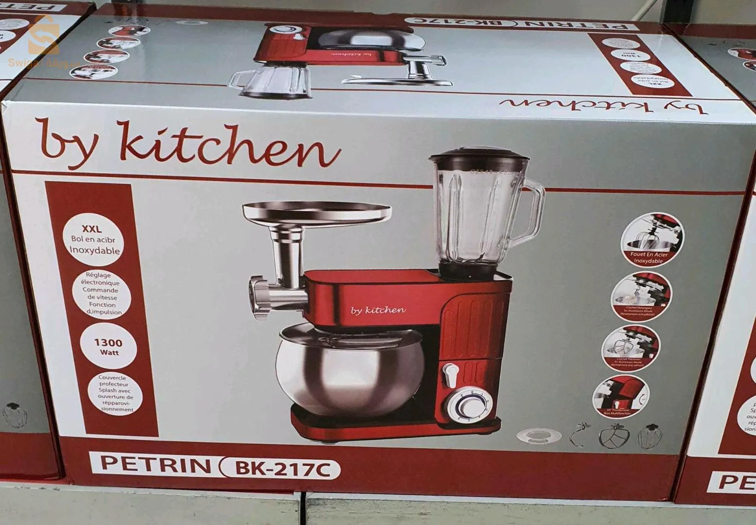 عجان وخلاط إحترافي 3في1 من By Kitchen لتحضير العجائن ومختلف الوصفات المنزلية.5.5لتر