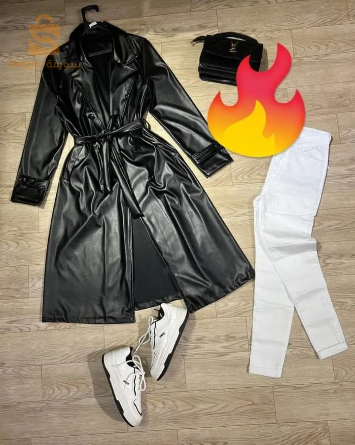 معطف جلدي وترانش