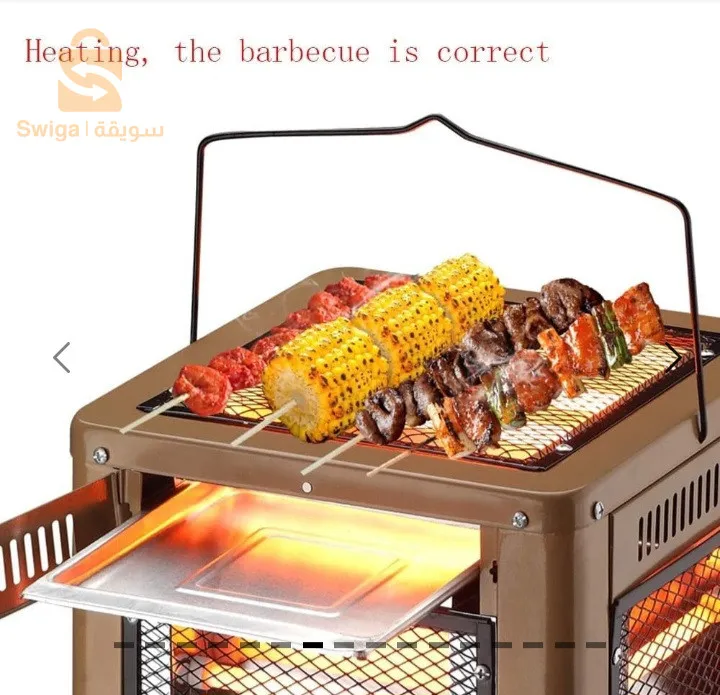 Chauffage Soufflant 2000 W, 360 Degrés, Électrique Eco, Faible Consommation avec 5 Poignées, 5 Modes (400 W-2000 W) - Blanc