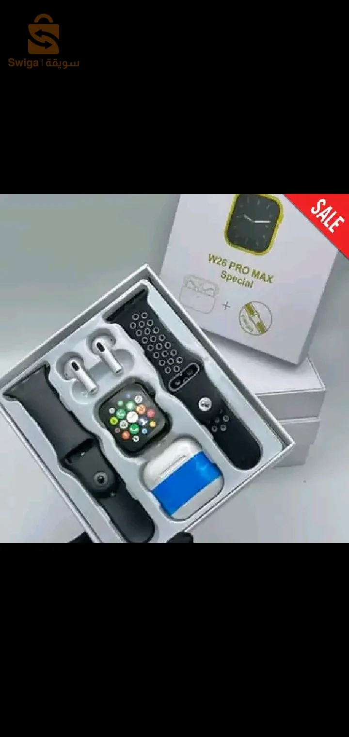 ساعة ذكية +سماعات بلوتوث