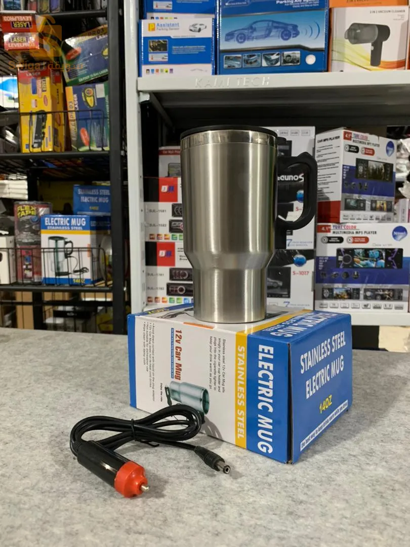 ترمس كهربائي للسيارة مع مقبس ولاعة السجائر وسخان الماء والشاي والقهوة$👍