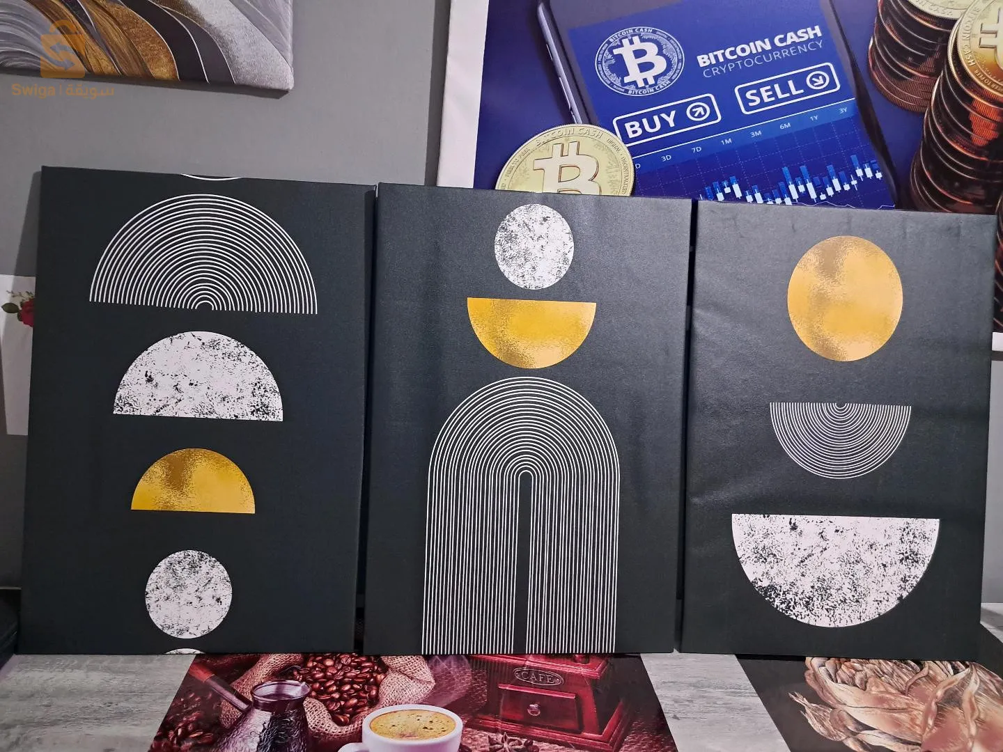 Cadre canvas la toile en verre et en bois