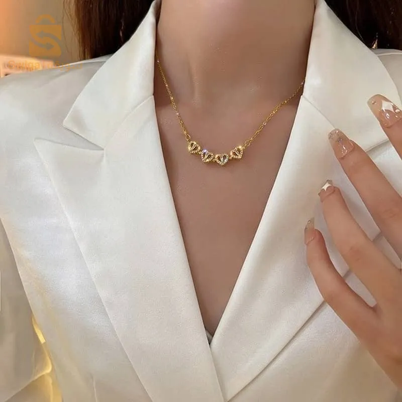 قلادة مع قلادة مغناطيسية، مجوهرات على شكل البرسيم المحظوظ، للنساء$👍