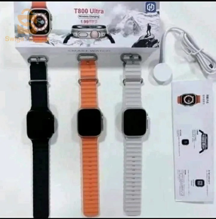 🚨🔥اجري متراطيش لافااااار 🔥🚨تخفيض لمدة يومين ✅ الساعة الذكية الاصلية ⌚ T800 smart watch ultra ⌚ ✅🛑السعر خيالي 199 الف فقط 🔥✅  متوفر في اللون اسود ⚫ برتقالي 🟠 تأتيكم بمقاس 49MM حجم رائع 🌟  و بميزة التصوير عن بعد ⚡ المواصفات : 👇  ✅ فائـقة المظهر  و بشاشة كبيرة و عالية الدقة 🕵️  ✅ترتبط بجميع اجهزة ios/android  ✅يمكنك اضافة اي صورة من الموبايل كخلفية للساعة  ✅ الاتصال و الرد على المكالمات و تنبيهات الرسائل (فايسبوك و تويتر و وسائل التواصل الاجتماعي) 💌  ✅قياس درجة الحرارة و الاكسيجين و ضغط الدم و دقات  القلب ❤️🔥  ✅قياس عدد ساعات النوم   ✅ رياضية و تساعدك على آداء التمارين الرياضية ⛷️⛹️🤾  ✅ حساب خطوات المشي او الجري او ركوب الدراجة 🚴  ✅خاصية مقاومة الماء watch waterproof  ✅ميزة التصوير عن بعد عبر كاميرة الهاتف 📱  ✅ تدعم جميع اللغات  ✅يمكنك انشاء قفل بكلمة مرور  ✅البحث عن الهاتف 📱  ✅المنبه ⏱️  ✅بطارية تدوم اكثر من 3 ايام 🟥للطلب أو الإستفسار الرجاء مراسلتنا على بريد الصفحة او الاتصال على الرقم التالي0556622847