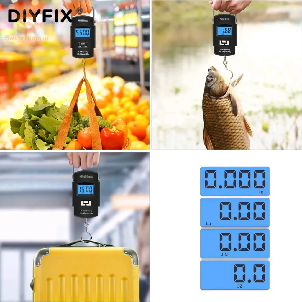 ميزان الأمتعة الرقمي المحمول مع شاشة LCD 50 كجم/10 جيجا WH-A08$👍