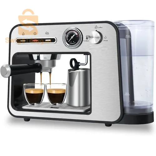 Machine À Expresso 19 Bars Avec Mousseur À Lait, Semi-Automatique Pour Latte Et Cappuccino