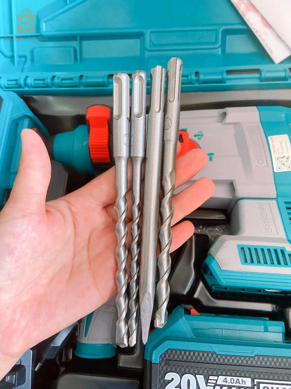 TOTAL Marteau Rotatif Professionnel Sans Fil Avec 2 Batterie Rechargeable TRHLI202287