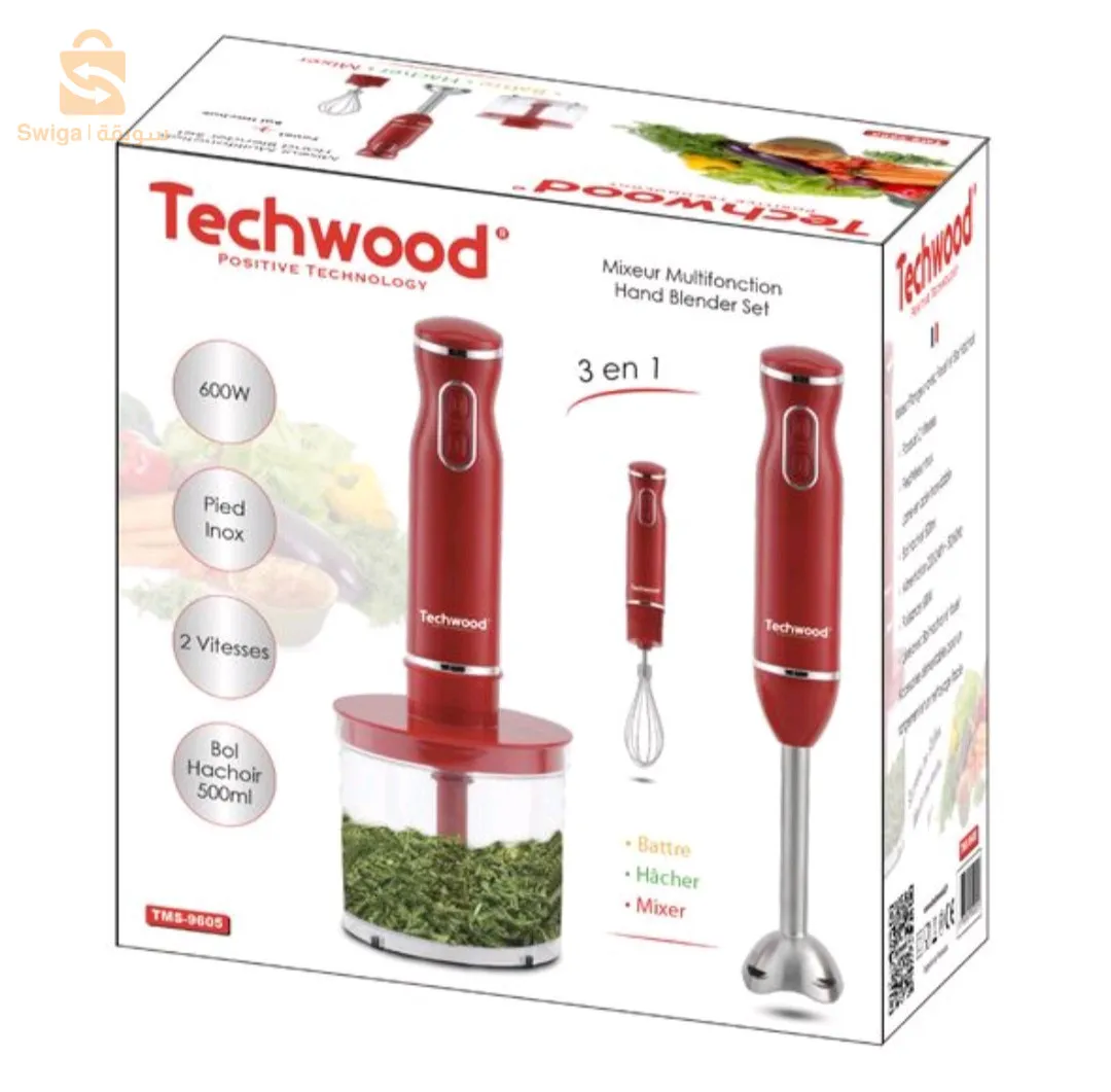 Techwood TMS-9600 Mixeur plongeant 3 en 1 600 W 500 ml