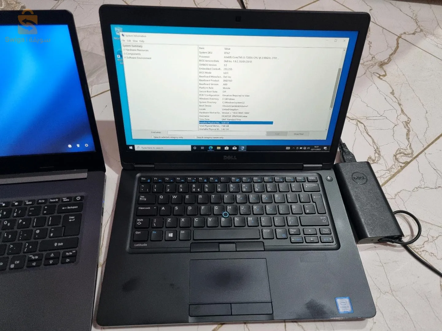كمبيوتر أصلي dell. i5.7generatin.  Ram8gb.  256gb..battery 10 ساعات بطارية
