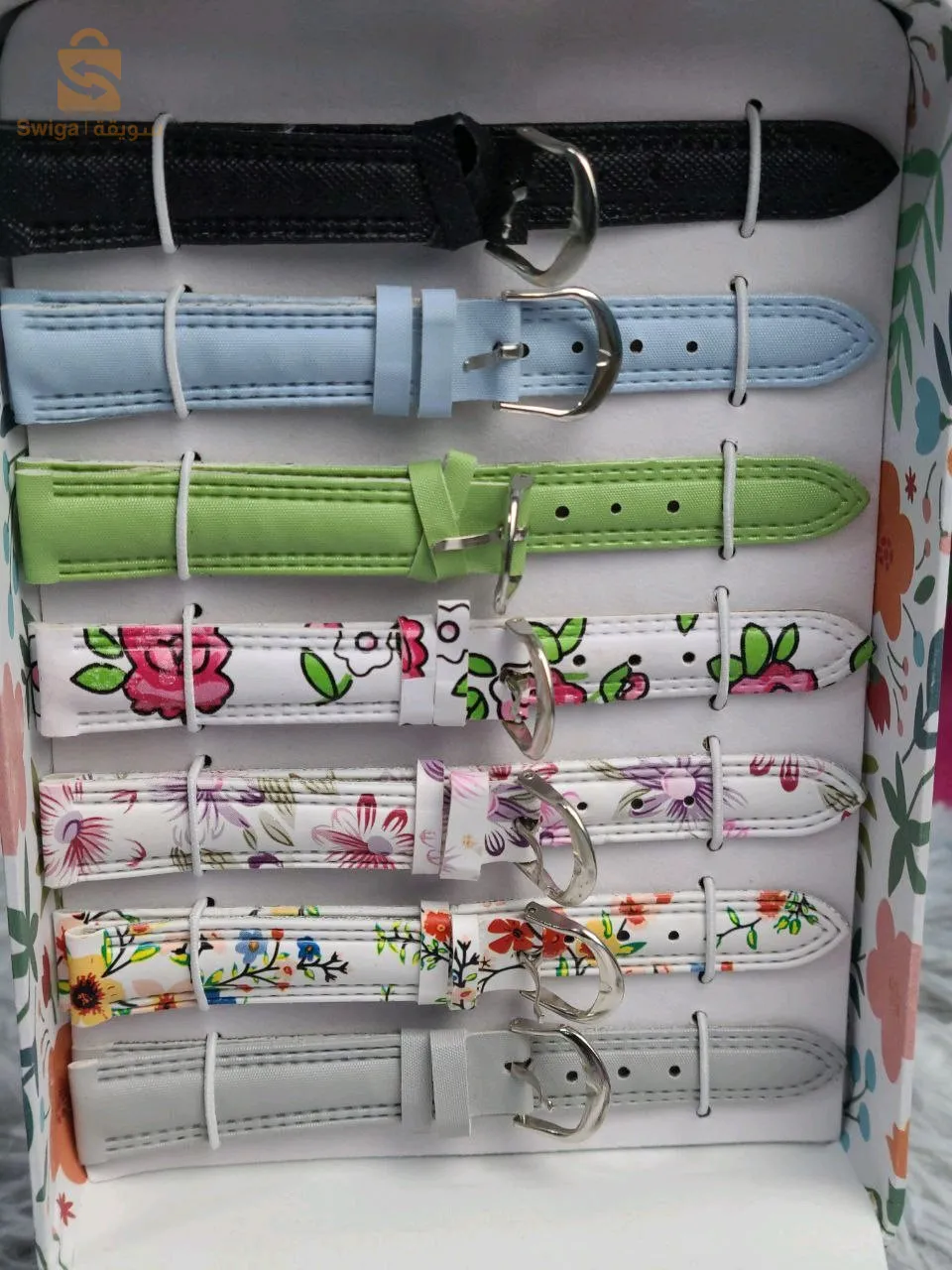 Coffret montre pour fille avec bracelets et Anneaux interchangeables-علبة ساعة مع أساور وخواتم قابلة للتبديل$👍