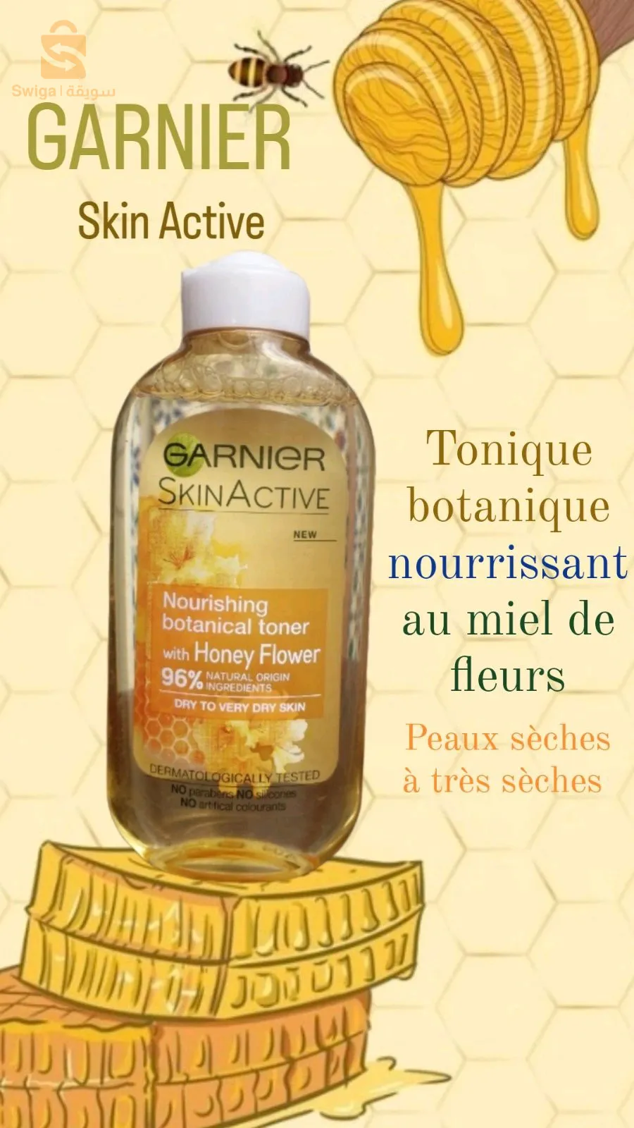 GARNIER:Tonique végétal réconfortant au Miel de Fleurs