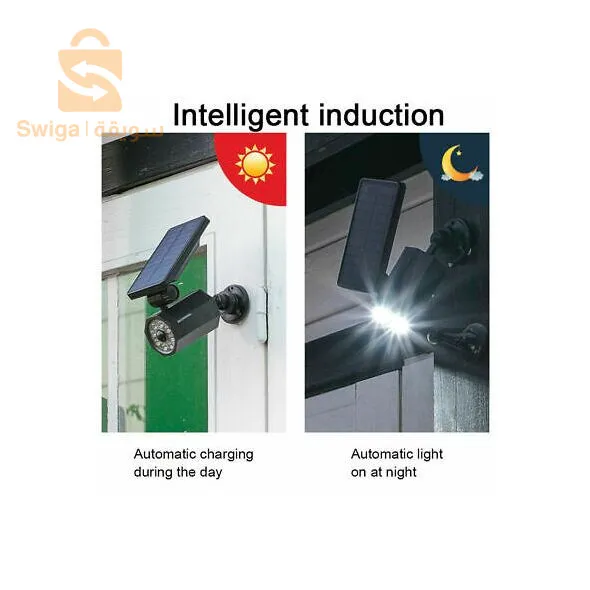 مصباح LED حائطي على شكل كاميرا يعمل بالطاقة الشمسية مع مستشعر حركة Projecteur Mural Solaire Avec Détecteur De Mouvement Et Télécommande