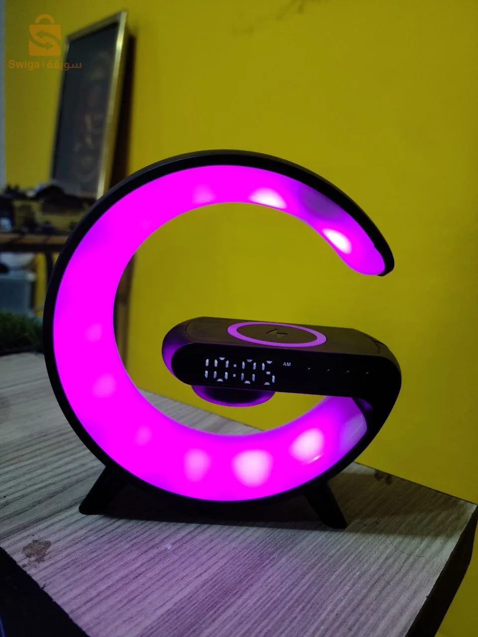 Réveil intelligente type G Bluetooth chargement sans fil haut-parleur RGB lumineuse
