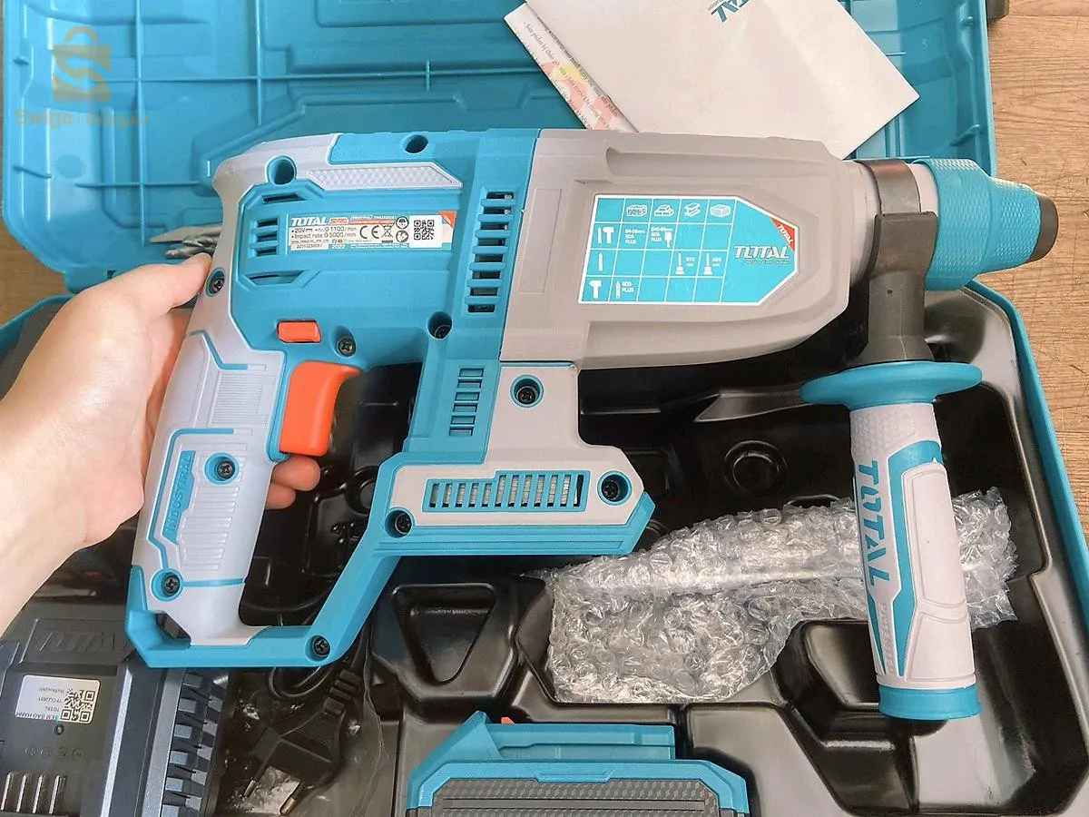 TOTAL Marteau Rotatif Professionnel Sans Fil Avec 2 Batterie Rechargeable TRHLI202287