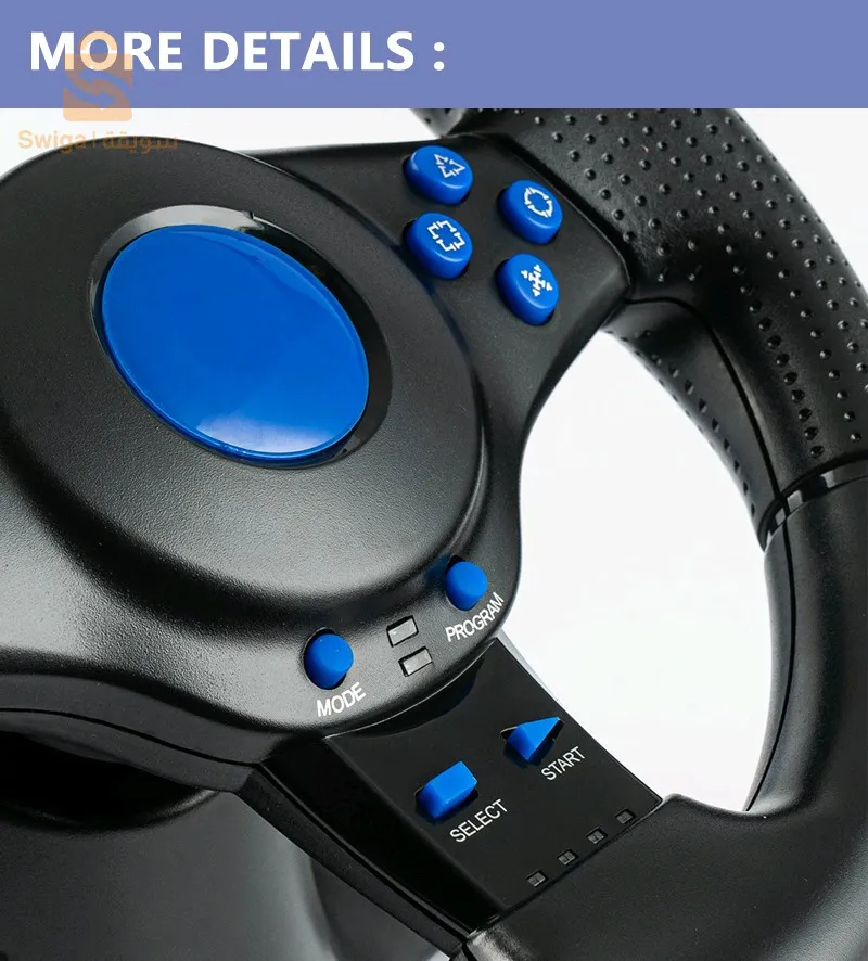 GT-V7 volant de jeu avec contrôleur de Vibration à 180 degrés, Compatible avec Nintendo Switch, PS2, PS3, PS4 ,Xbox 360 ,PC