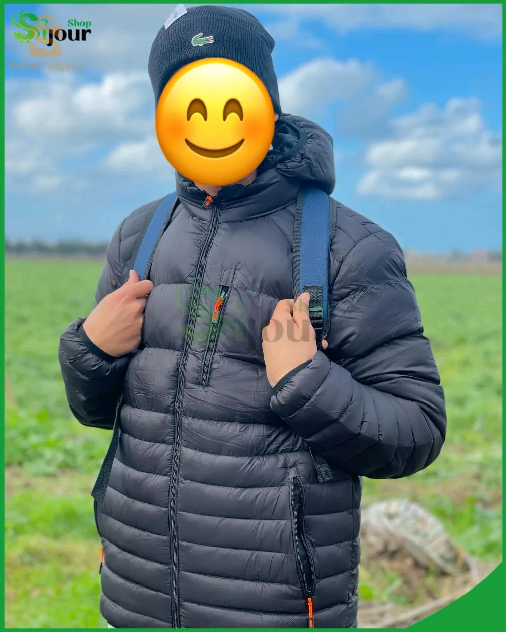 Pack veste doudoune et bonnet Lacoste + sac au dos gratuit