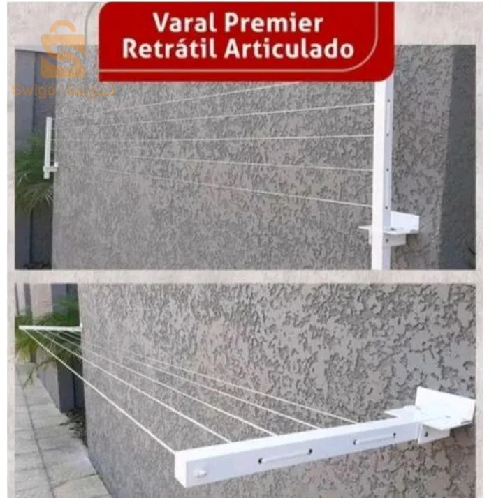 مجفف ملابس قوي ومعدني مثبت على الحائط لتوفير المساحة