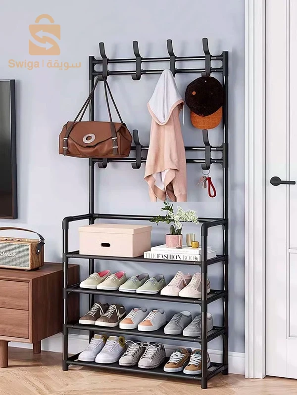 رف أحذية من 4 طبقات ورف معطف$👍