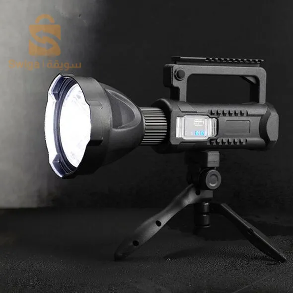 مصباح LED يدوي بأوضاع إضاءة ساطعة ومختلفة مع بنك للطاقة وحامل ثلاثي Lampe Torche Rechargeable Avec Power Bank et Trépied W590