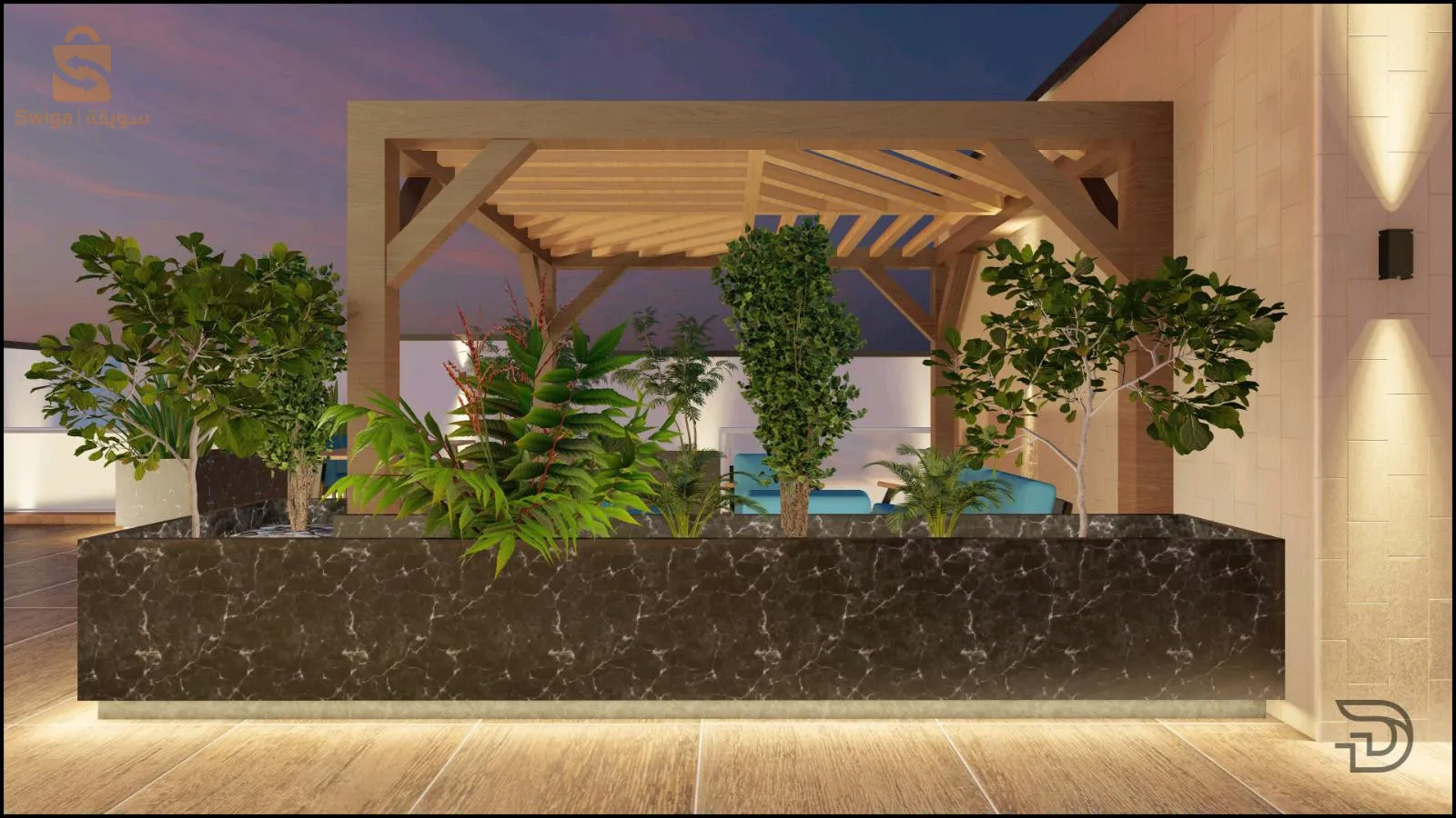 تصميم الأسطح و المساحات الخضراء و الخارجية