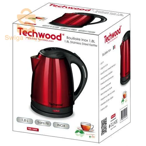 Techwood Bouilloire électrique - Inox Grenat