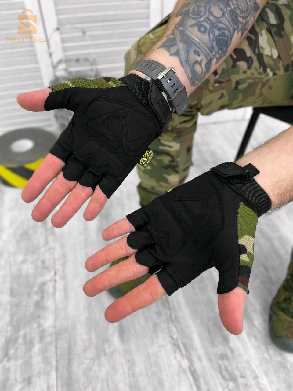 Mechanix Gants de Moto antidérapants demi-doigt قفازات المضادة للانزلاق نصف اصبع للدراجات النارية$👍