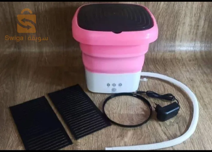 غسالة ملابس قابلة للطي بالسلة