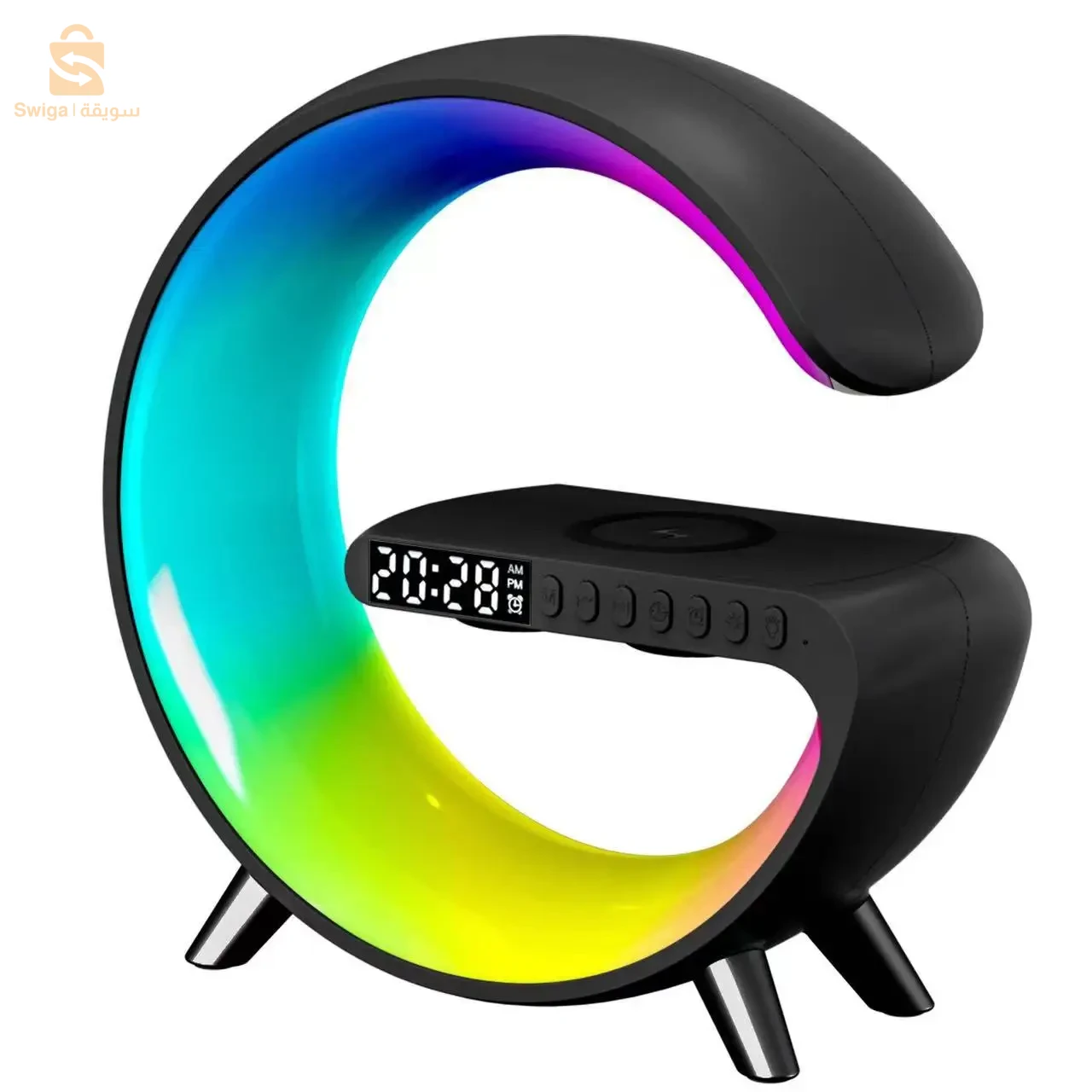 Réveil intelligente type G Bluetooth chargement sans fil haut-parleur RGB lumineuses