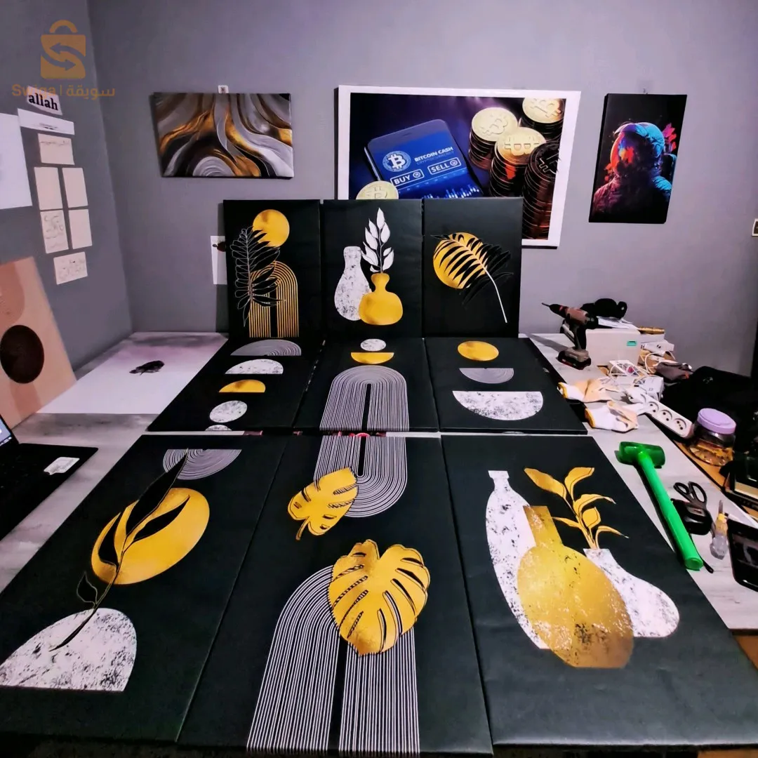 Cadre canvas la toile en verre et en bois