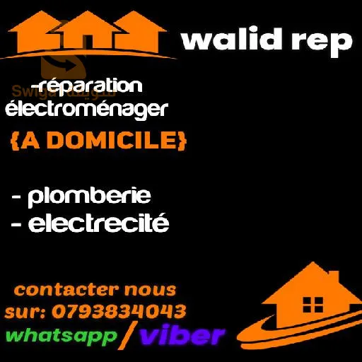 réparateur électroménager et électricien et plombier 
a domicile