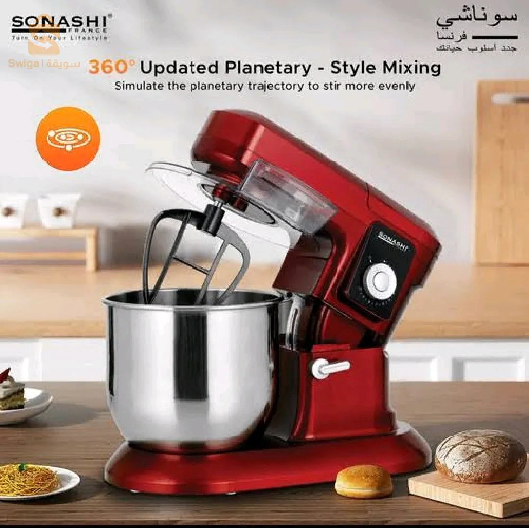 عجان إحترافي من Sonashi متعددة الوظائف من الستانلس ستيل سعة 6.5 لتر – 1300W
Pétrin Professionnel 1200w SONASHI SMX-138