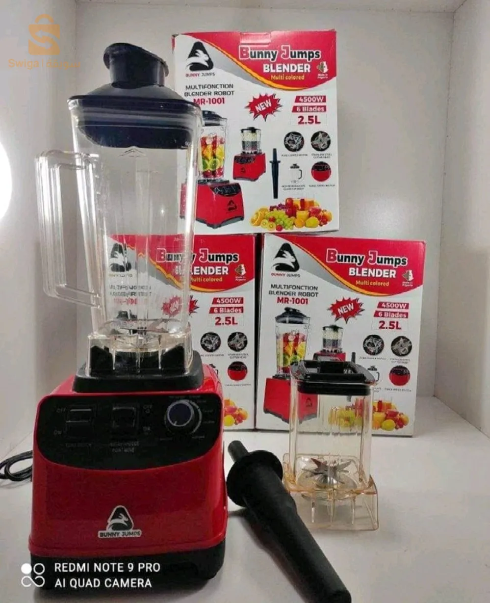 خلاط كهربائي سريع وشديد التحمل من الفولاذ المقاوم للصدأ عالي الجودة Blender (2 tasses) bunny jumps 4500w Original