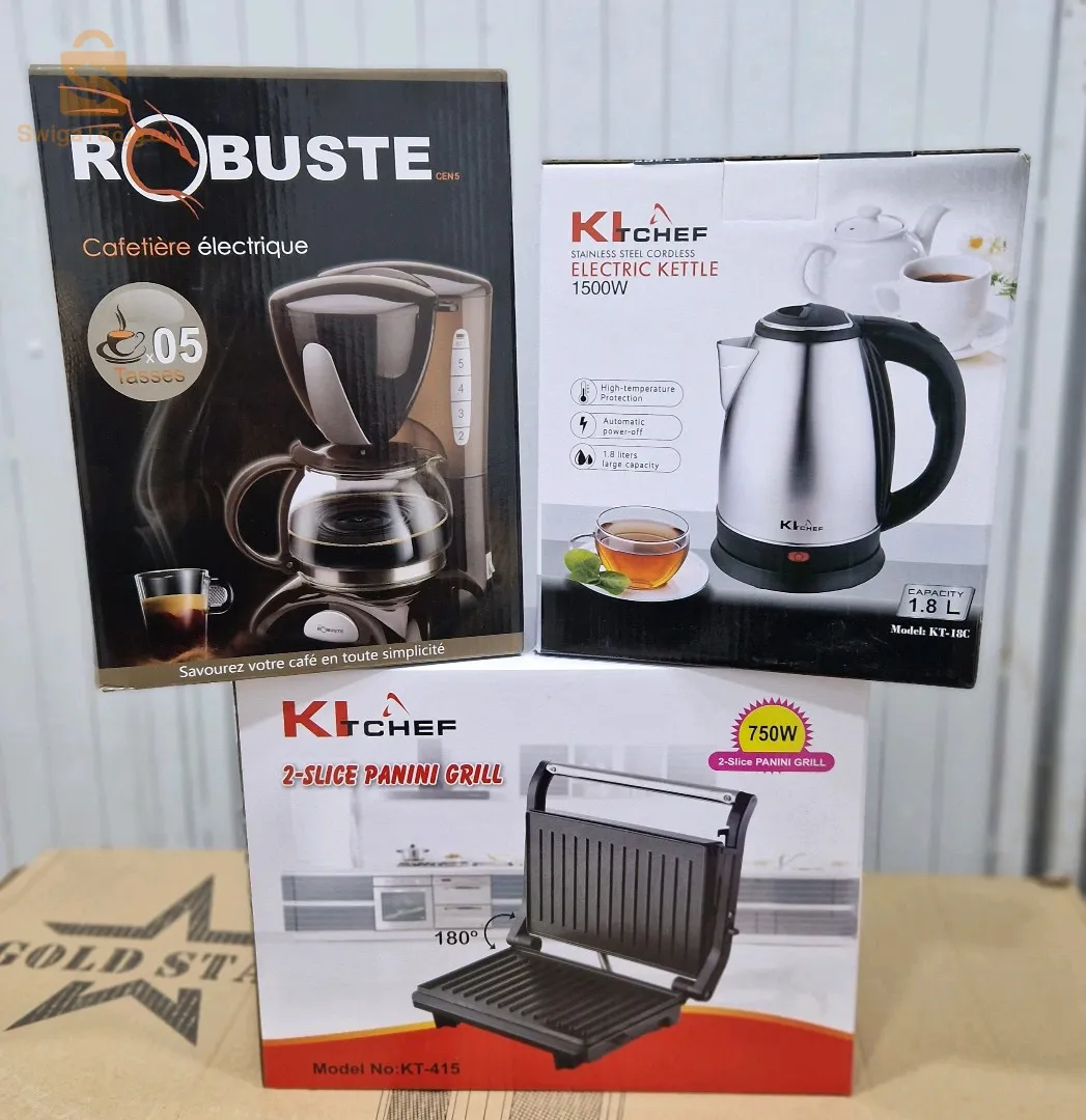Pack panineuse kitchef + bouilloire kitchef +cafetière Robuste 5t$🤍🤍