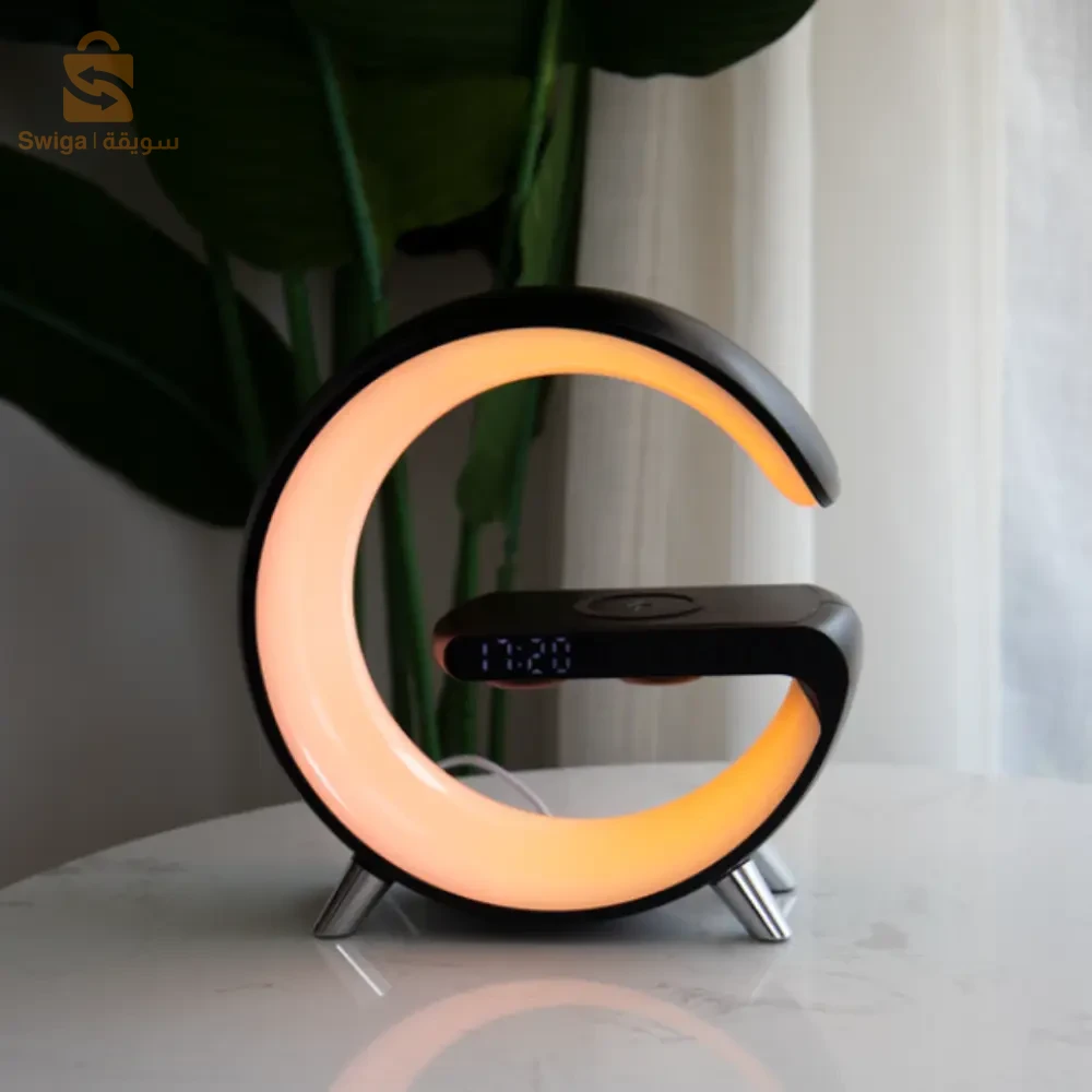 ساعة منبه ذكية من النوع G تعمل بتقنية البلوتوث وسماعات شحن لاسلكية RGB Light