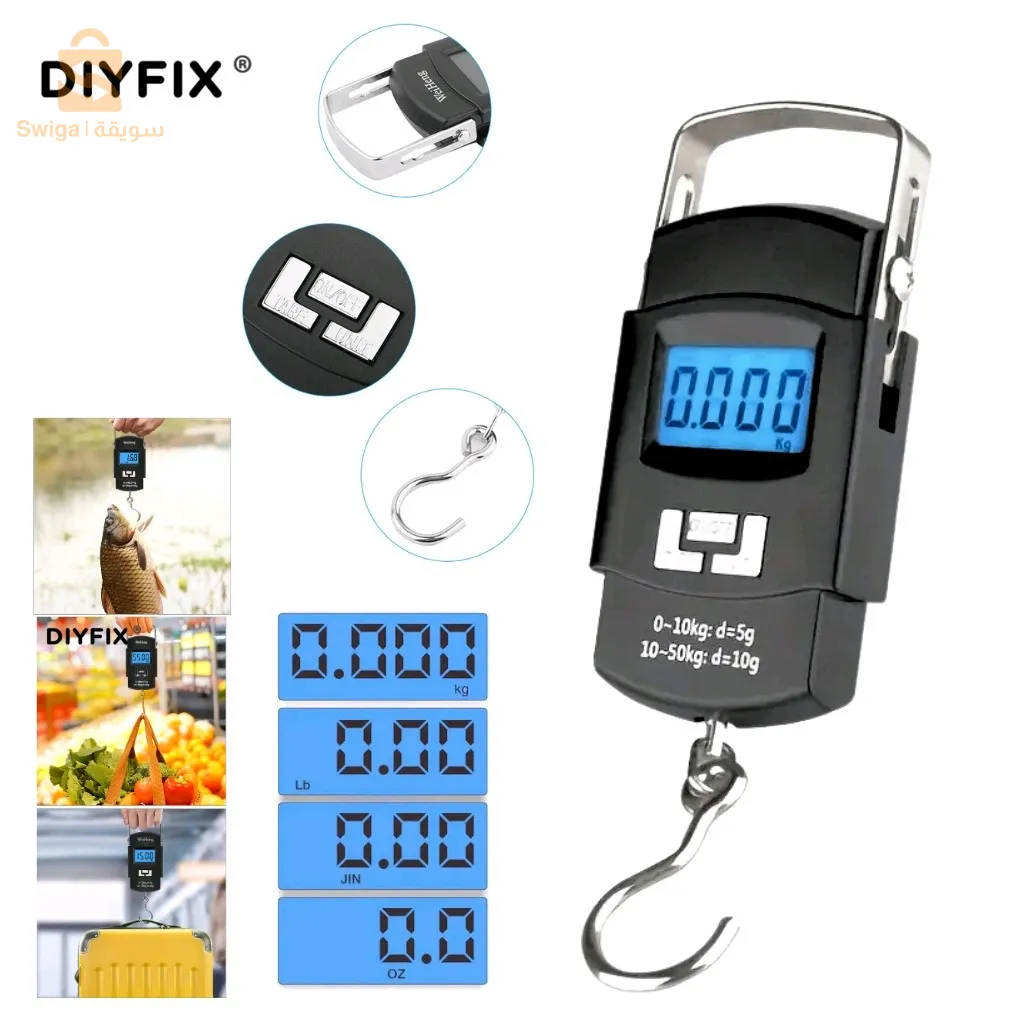 ميزان الأمتعة الرقمي المحمول مع شاشة LCD 50 كجم/10 جيجا WH-A08$👍
