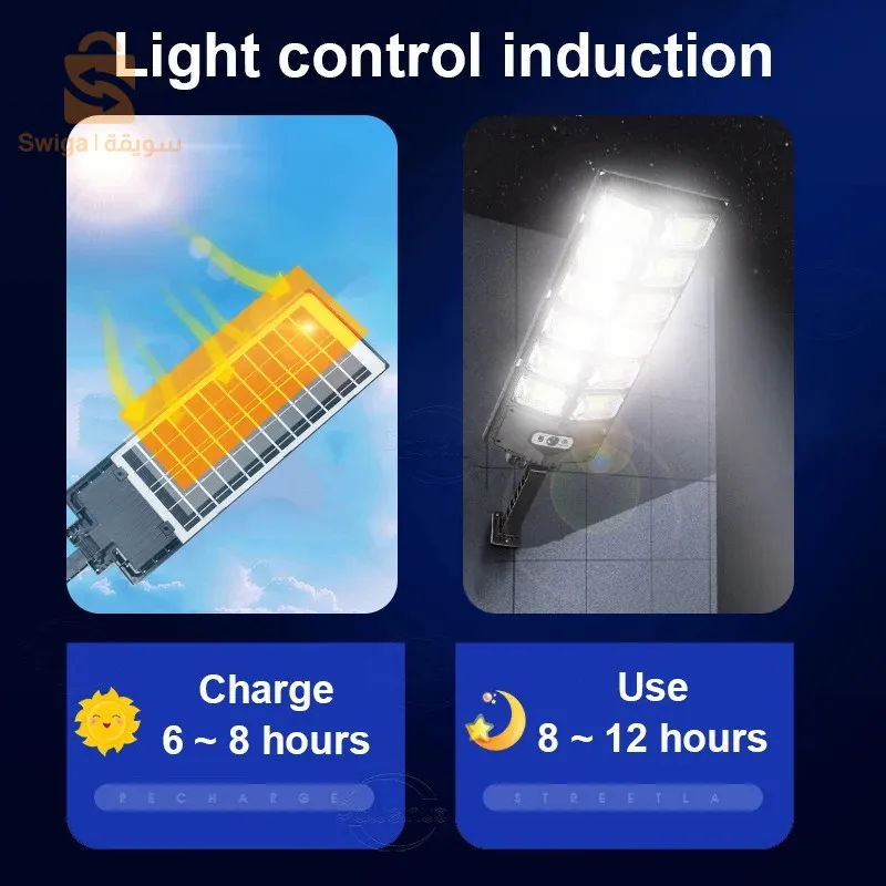 Lampe solaire d'extérieur super lumineuse à LED, étanche, détecteur de mouvement -مصباح جداري مقاوم للماء يعمل بالطاقة الشمسيةمع مستشعر حركة$👍